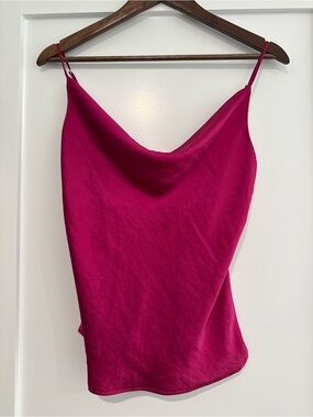 Women’s Fuchsia Cowl Neck Spaghetti Strap Top Size XS